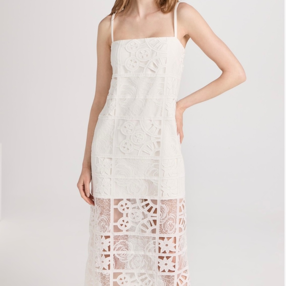 NWT!! Alexis Bronze Dress White French Lace Size S - Never Worn, In Garment Bag!